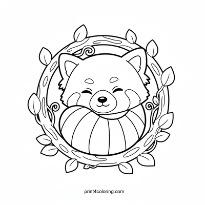 Sweet Dreams, Little Red Panda - free printable coloring page