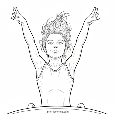 Dynamic Vault: Mid-Air Grace - free printable coloring page