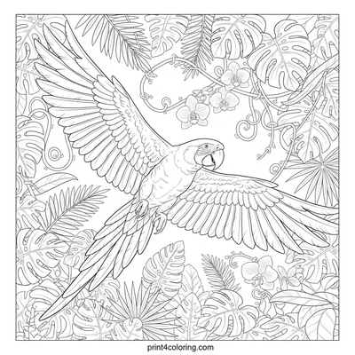 Soaring Scarlet Majesty - free printable coloring page