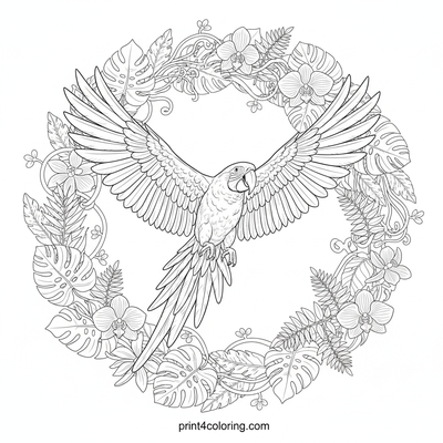 Soaring Scarlet Spectacle - free printable coloring page
