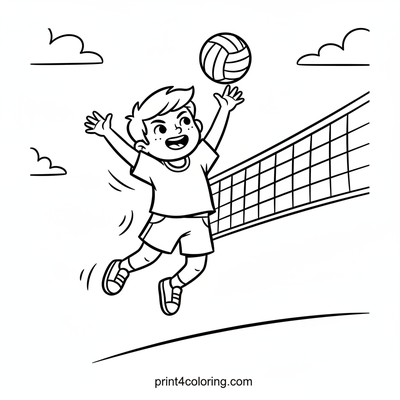 The Leaping Volleyball Star! - free printable coloring page