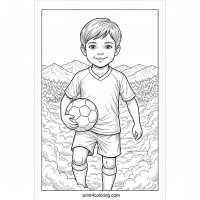 Sky Soccer Star - free printable coloring page