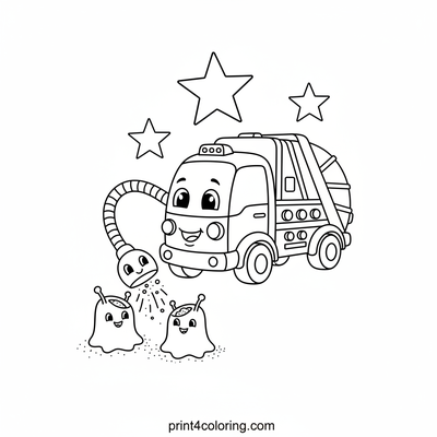 Stardust Sweeper's Cosmic Clean-Up - free printable coloring page