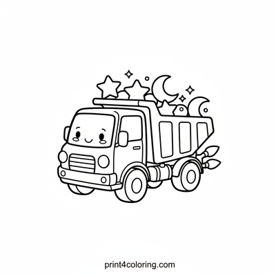 Cosmic Hauler Dump Truck Adventure - free printable coloring page