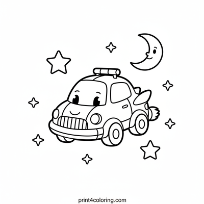 Stardust Patrol: Friendly Space Cruiser Adventure - free printable coloring page