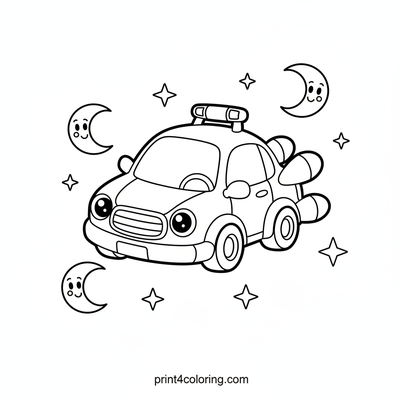 Cosmic Cruiser's Starry Journey - free printable coloring page