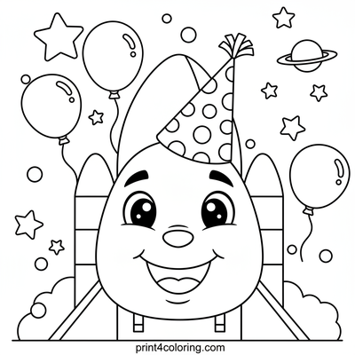 Space Shuttle's Silly Hat Party! - free printable coloring page