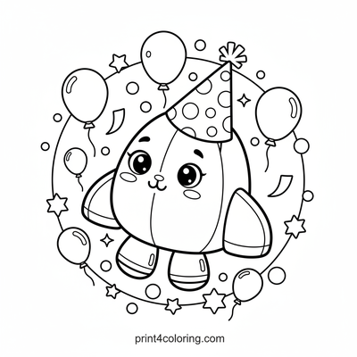 The Space Shuttle's Silly Hat Celebration - free printable coloring page