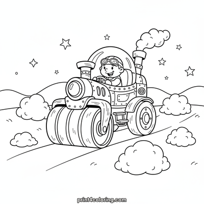 Steamroller coloring pages preview