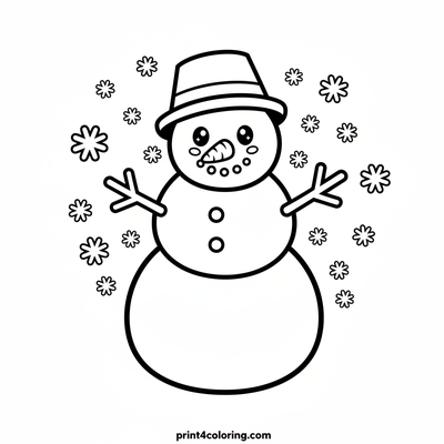 Sparkly Snowman Fun - free printable coloring page