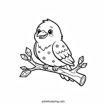 Magical Sparkle Raven on a Crystal Branch