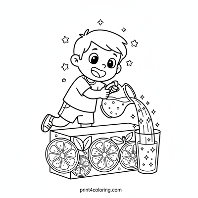 Sparkling Lemonade Stand Adventure - free printable coloring page