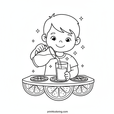 My Sparkling Lemonade Stand Adventure - free printable coloring page