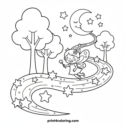 Enchanted Sparkle Swirl Path - free printable coloring page