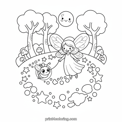 Enchanted Sparkle Path - free printable coloring page
