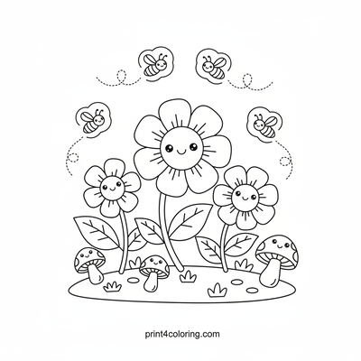 Enchanted Firefly Jungle Night - free printable coloring page
