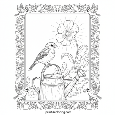 Sparrows coloring pages preview