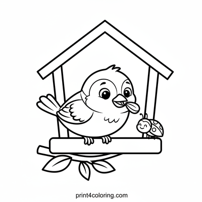 Little Sparrow's Snack Time Friend - free printable coloring page