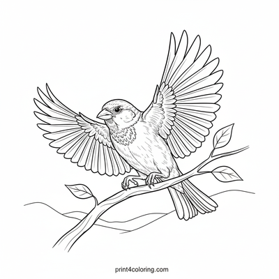 Soaring Sparrow: Wings of Freedom - free printable coloring page