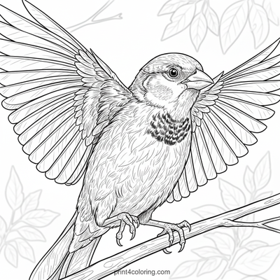 Dynamic Sparrow's Launch - free printable coloring page