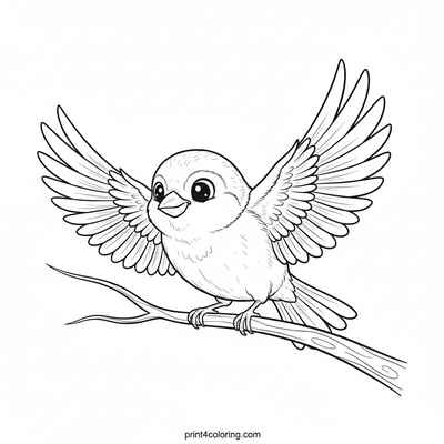 Little Sparrow's Leaping Launch - free printable coloring page
