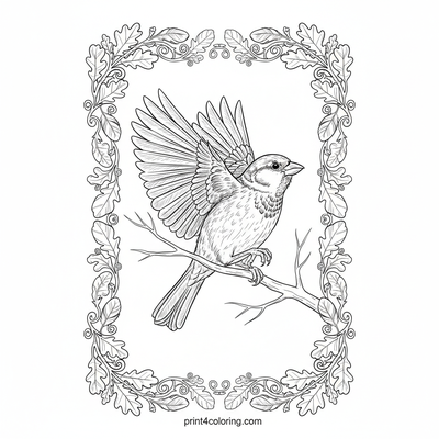 Sparrow's Grand Ascent - free printable coloring page