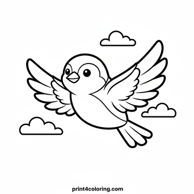 Happy Sparrow Takes Flight