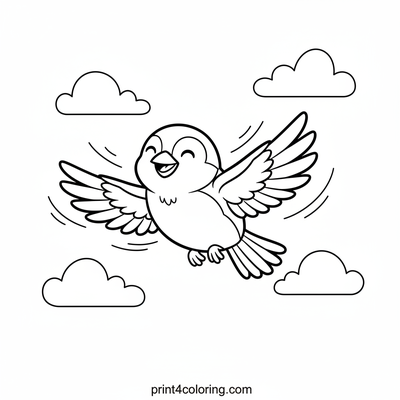 Happy Sparrow's Graceful Flight