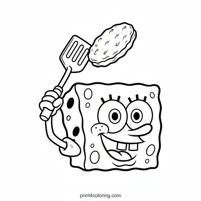 SpongeBob's Krabby Patty Flip! - free printable coloring page