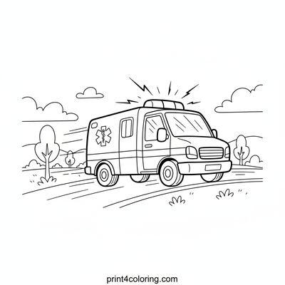Emergency Dash: Ambulance Hero - free printable coloring page