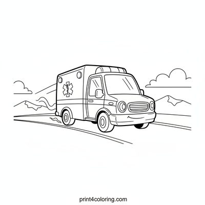 Emergency Drive: Speedy Ambulance Rescue - free printable coloring page