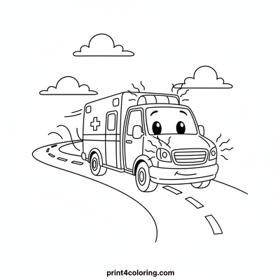 Ambulance Hero on the Go! - free printable coloring page