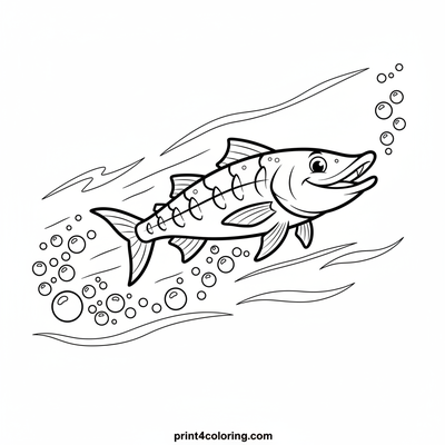 Speedy Barracuda's Ocean Zoom - free printable coloring page