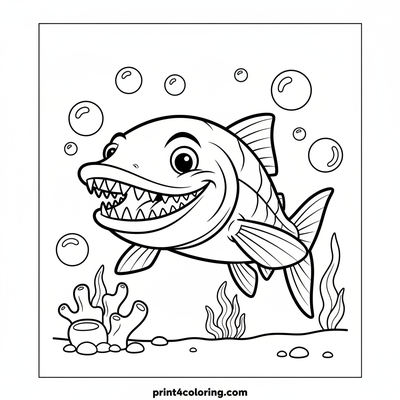 Speedy Barracuda's Ocean Bubble Dash - free printable coloring page