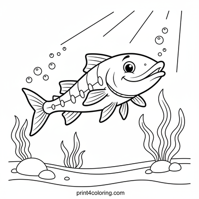 Speedy Barracuda's Bubble Trail - free printable coloring page