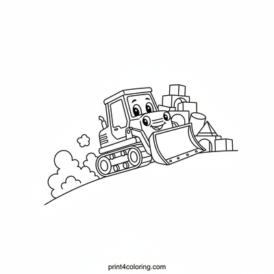 Speedy Bulldozer's Block Party - free printable coloring page