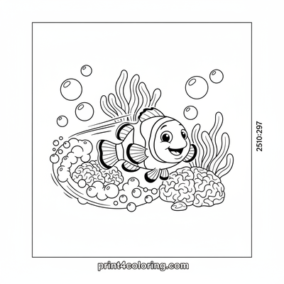 Fin-tastic Clownfish Bubble Race! - free printable coloring page