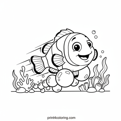 Speedy Clownfish Bubble Dash! - free printable coloring page