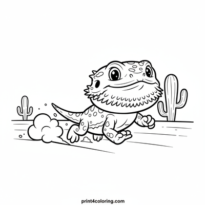 Dash the Desert Dragon's Speedy Run - free printable coloring page