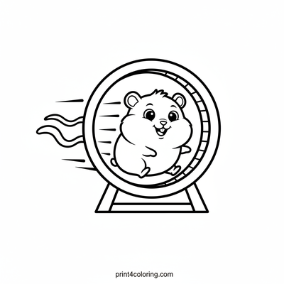 Zooming Hamster's Big Race - free printable coloring page