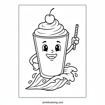 Speedy Swirl Surfer Milkshake - free printable coloring page