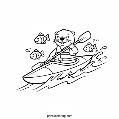 Otter's Rapid River Race - free printable coloring page