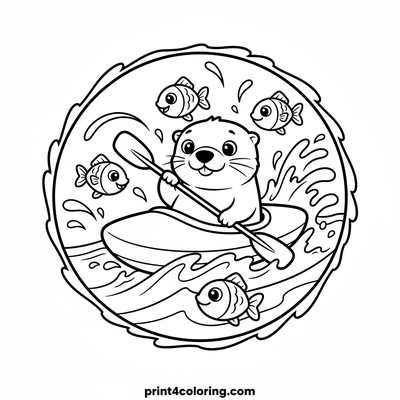Speedy River Otter Adventure - free printable coloring page