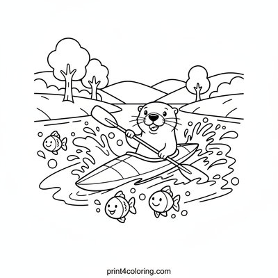 Otter's Rapids Dash! - free printable coloring page