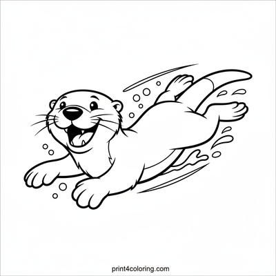 Otterly Amazing Race! - free printable coloring page