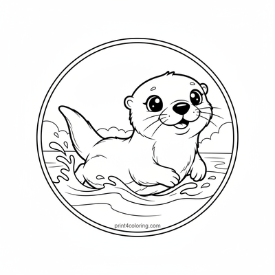 Speedy Splash Otter Adventure - free printable coloring page