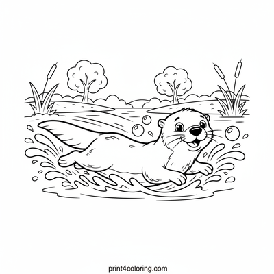 Speedy Otter's Splash Adventure - free printable coloring page
