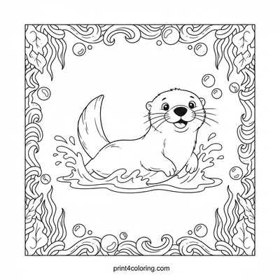 The Speedy Otter's River Race - free printable coloring page