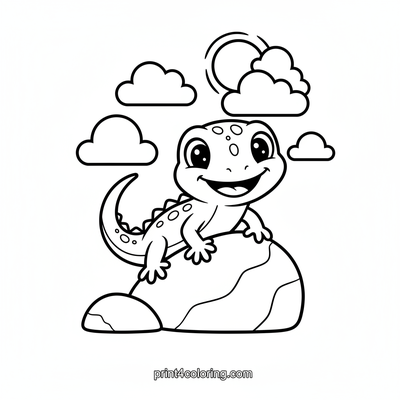 Sunny Lizard's Speedy Climb - free printable coloring page