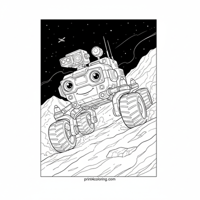 Speedy Rover's Pluto Peak Challenge - free printable coloring page